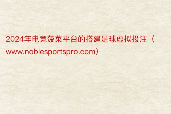 2024年电竞菠菜平台的搭建足球虚拟投注（www.noblesportspro.com）