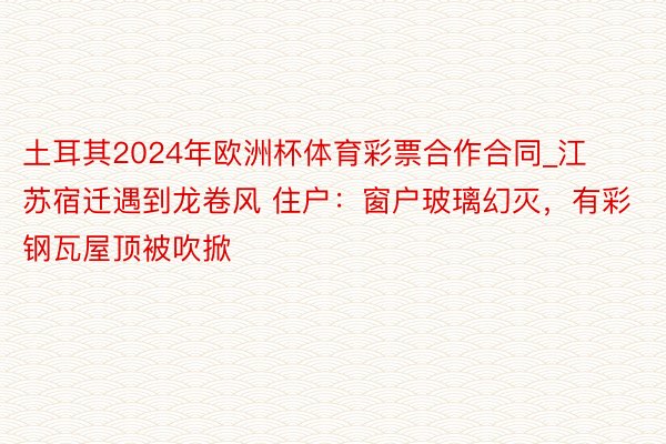 土耳其2024年欧洲杯体育彩票合作合同_江苏宿迁遇到龙卷风 住户：窗户玻璃幻灭，有彩钢瓦屋顶被吹掀